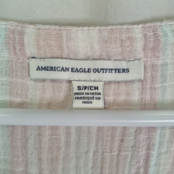 American Eagle Outfitters Pink Striped Peplum Top Size Small - Picture 4 of 9